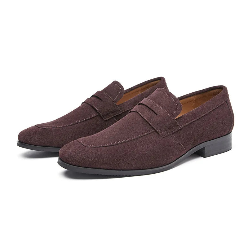 James Cow Leather Suede Slip On Loafers